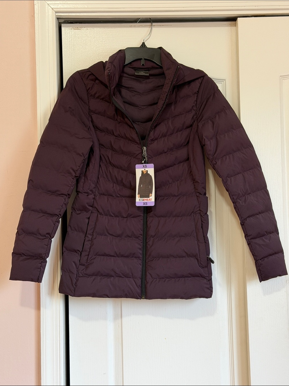32 Degrees Women's Quilted Hooded Puffer Jacket - Plum
